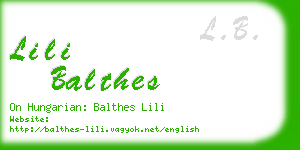 lili balthes business card